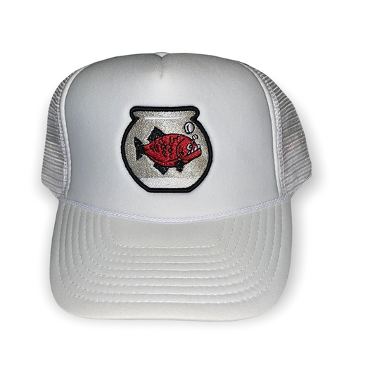Piranha Gang White & Cherry Red Trucker