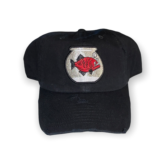 Piranhha Gang Black Cherry Red & Silver Dad Hat