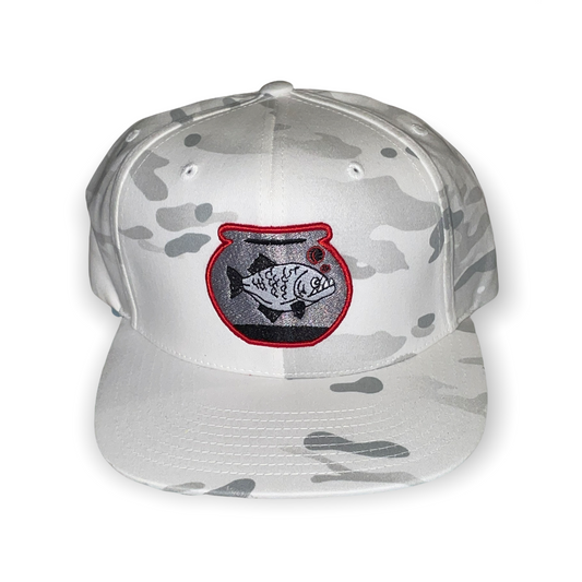 Piranha Gang Winter White Camo  Snap Back