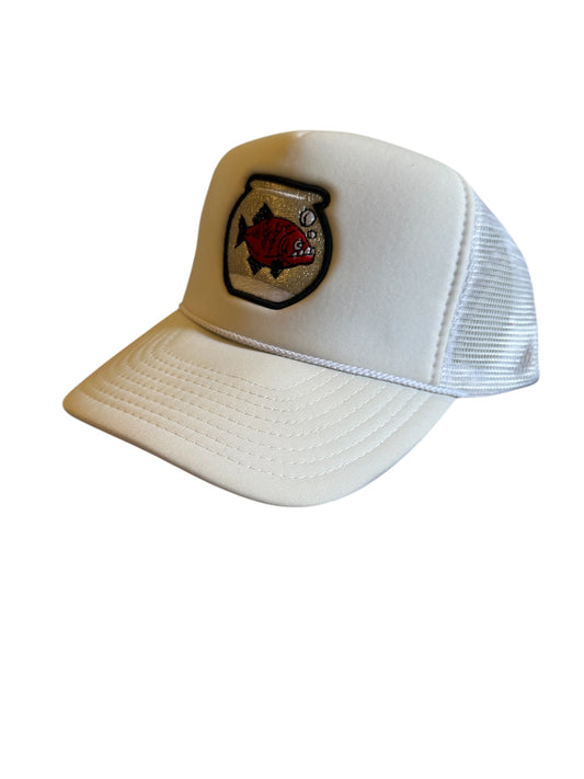 Piranha Gang White & Cherry Red Trucker