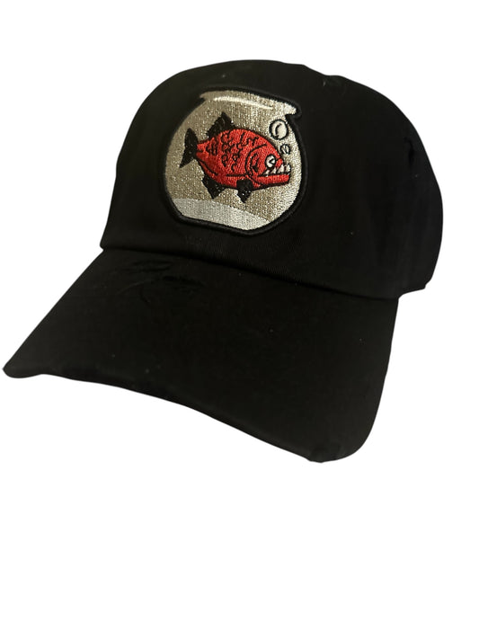 Piranhha Gang Black Cherry Red & Silver Dad Hat