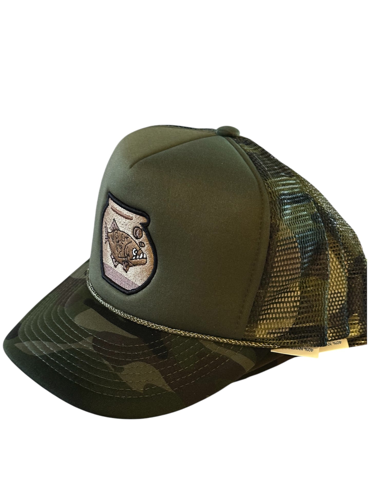 Piranha Gang Army Fatigue Trucker Collectible