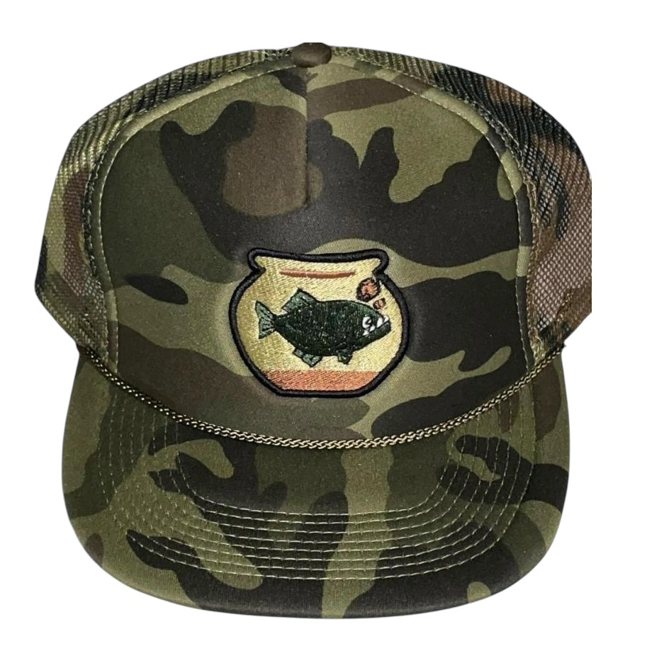 Piranha Gang Brown Army Fatigue Camo Trucker