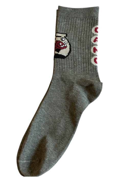 Piranha Gang Crew Socks Grey