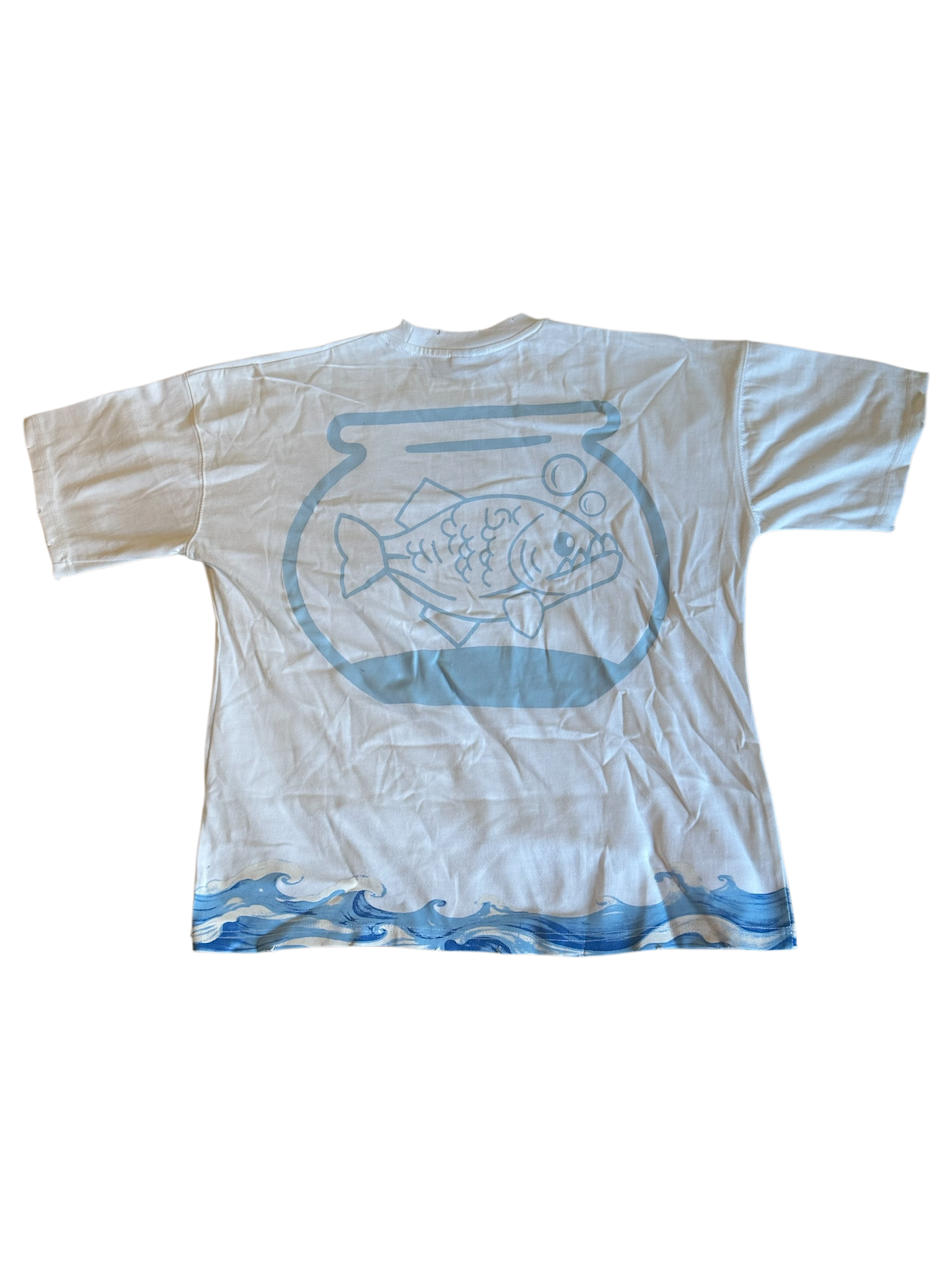 Piranha Gang "Wave" Graphic White T shirt
