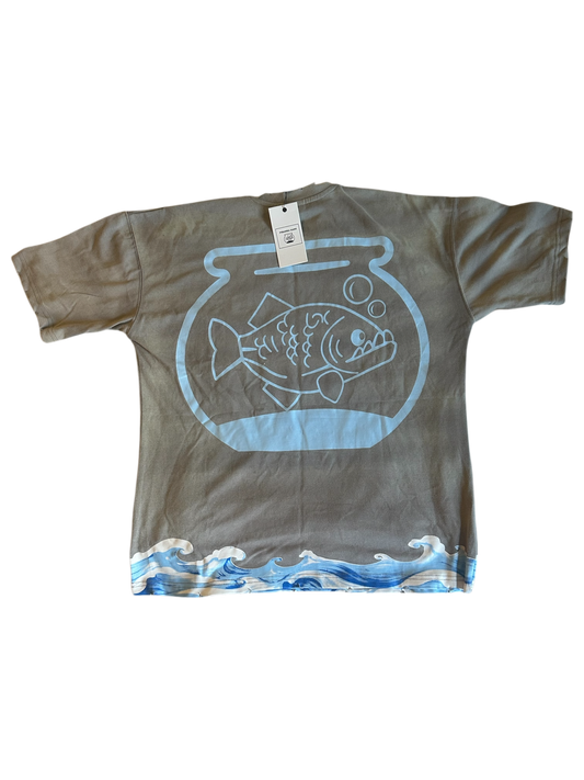 Piranha Gang "Wave" Graphic Grey T shirt
