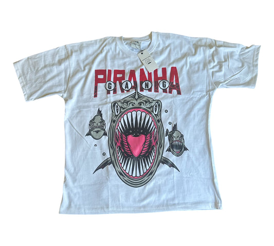 Piranha Gang "Og" Graphic White T shirt (Collector Edition)