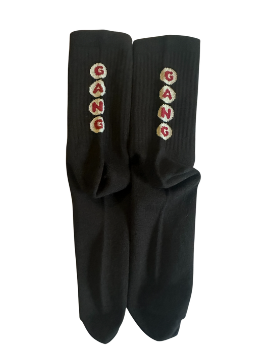 Piranha Gang Crew Socks Black