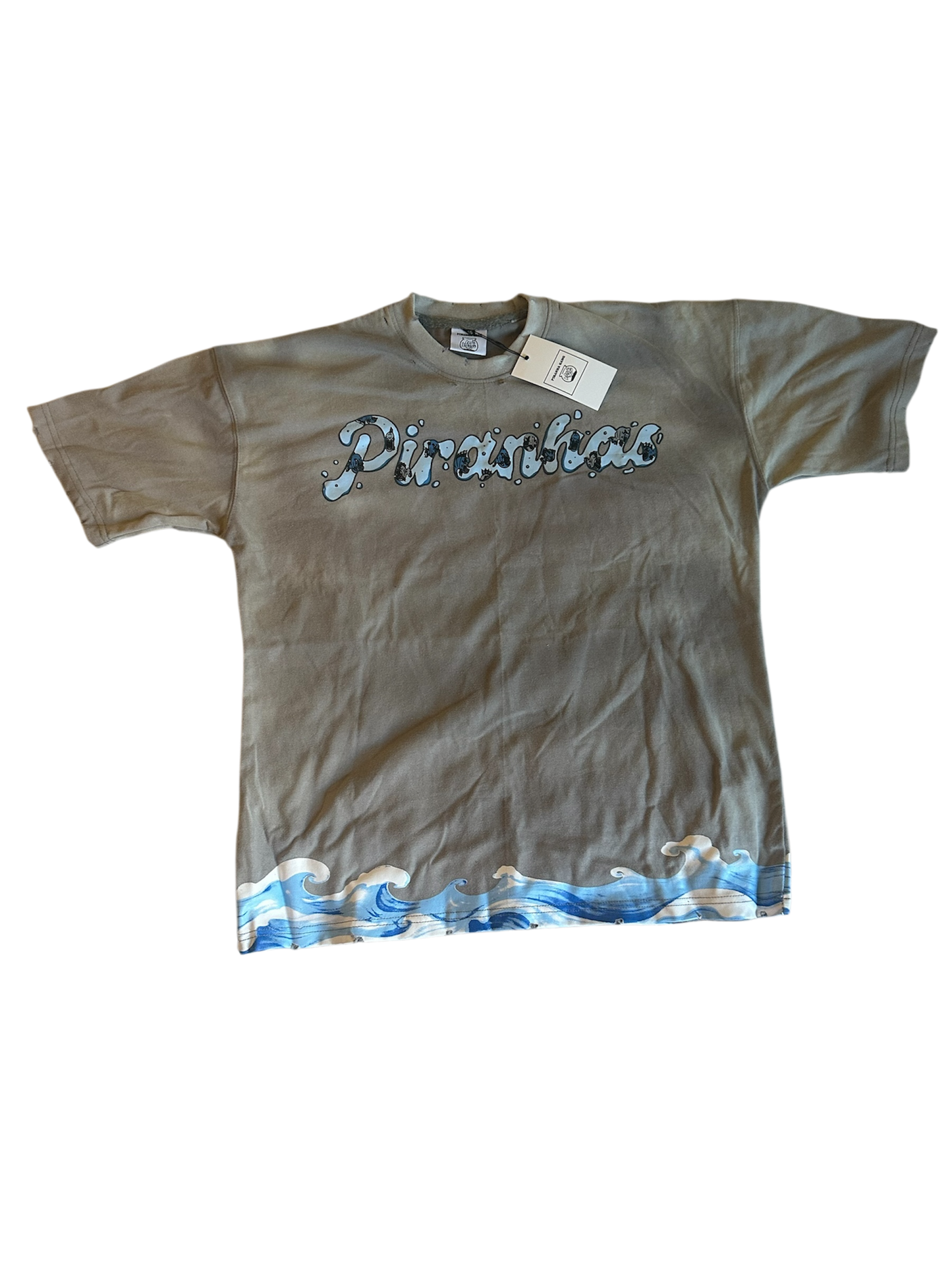 Piranha Gang "Wave" Graphic Grey T shirt